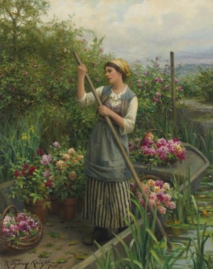 Gathering flowers along the river